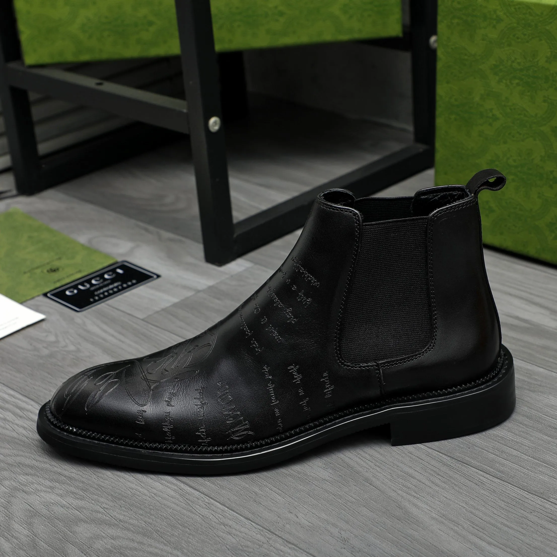 Men's shoes 💰p620 Product trademark: GUCCI "Gucci" high-top business leather shoes Regular size: 37-46 (37.46 custom-made, non-refundable) Product materials: Selected carved cowhide upper, pigskin lining, rubber outsole